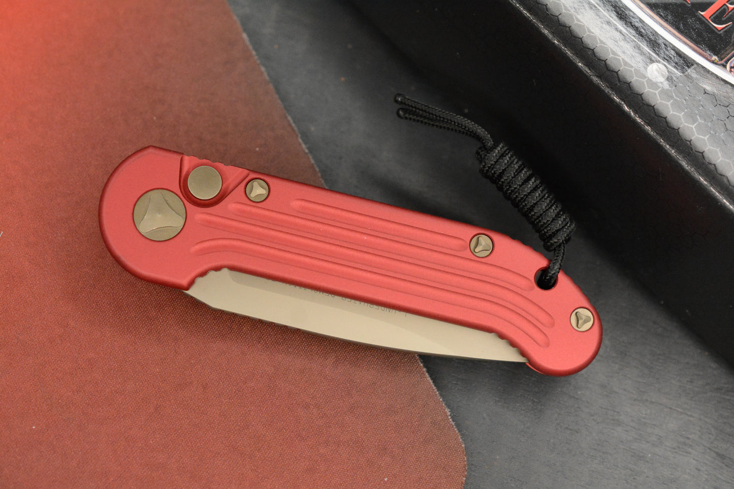 RARE Vintage Microtech LUDT - Red / Bronze Elmax SN 3750 09/2016