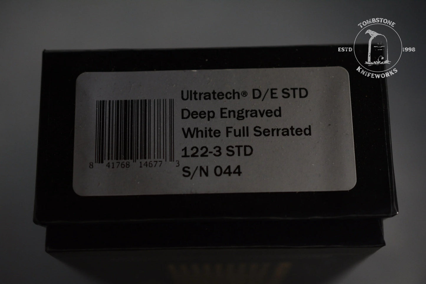 Microtech Ultratech D/E Storm Trooper White Deep Engraved Full Serrated SnN 044