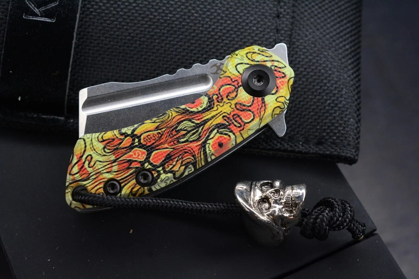 Koch x Kansept Knives Undead SW Mini Korvid w/ Green Beret Skull Bead