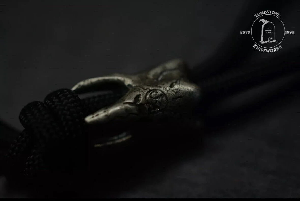 NEW Notorious EDC NFG Worry Stone Black Micarta w/ Molar Skull Bead