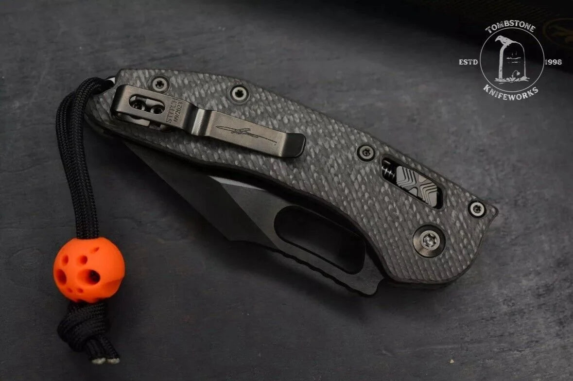 NEW Microtech Stitch-Manual Folder Shadow CF w/ Playge Patch & Bead
