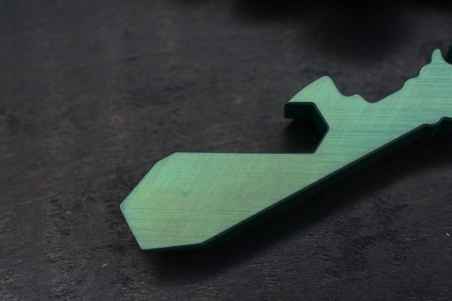 NEW Urban EDC Chaves Knives Ti Skeleton Pry Bar Ano-Green w/JRW Curator Bead