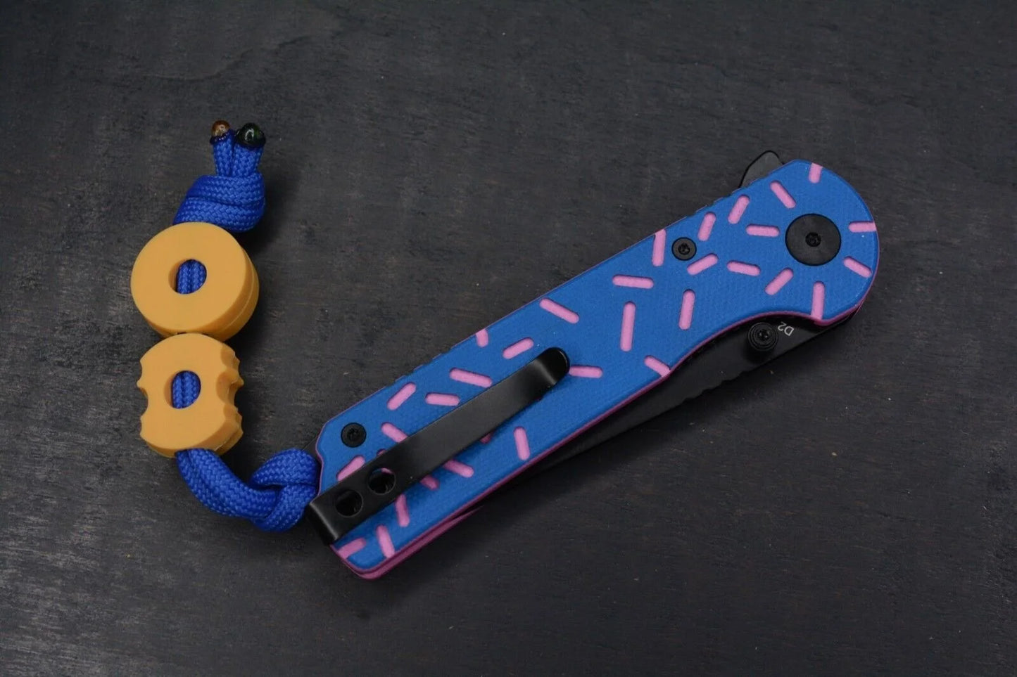 Donut Community “Blue Sprinkle” Dessert Warrior Tanto w/ 2x Donut Beads & Patch