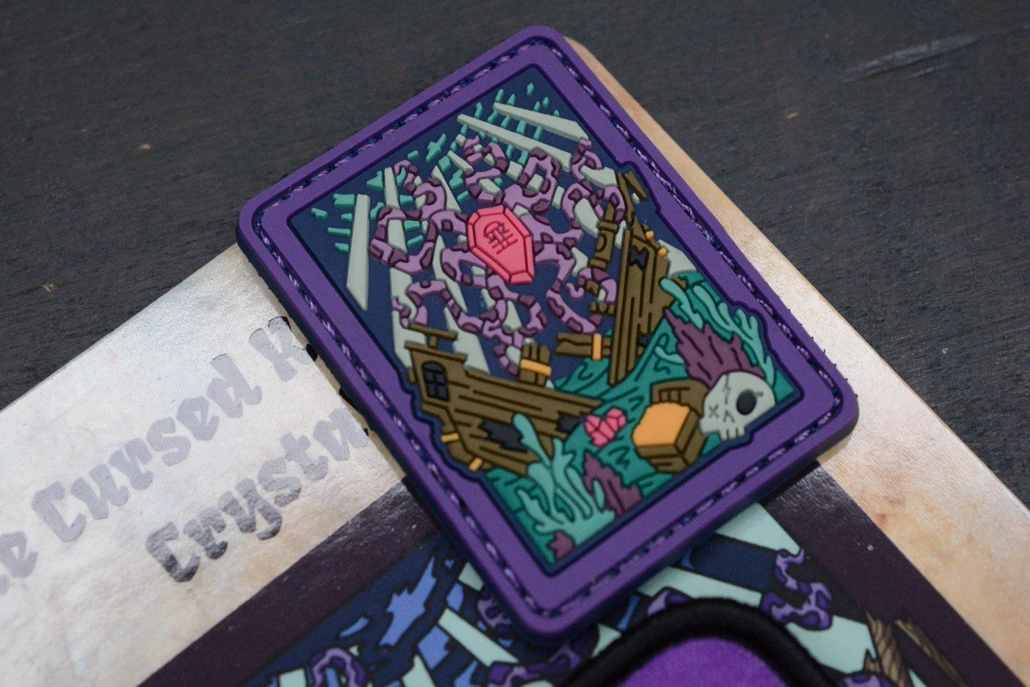 SOLD OUT Inky EDC x DMG Cursed Kraken Crystal Tarot Card (2) Patch Set