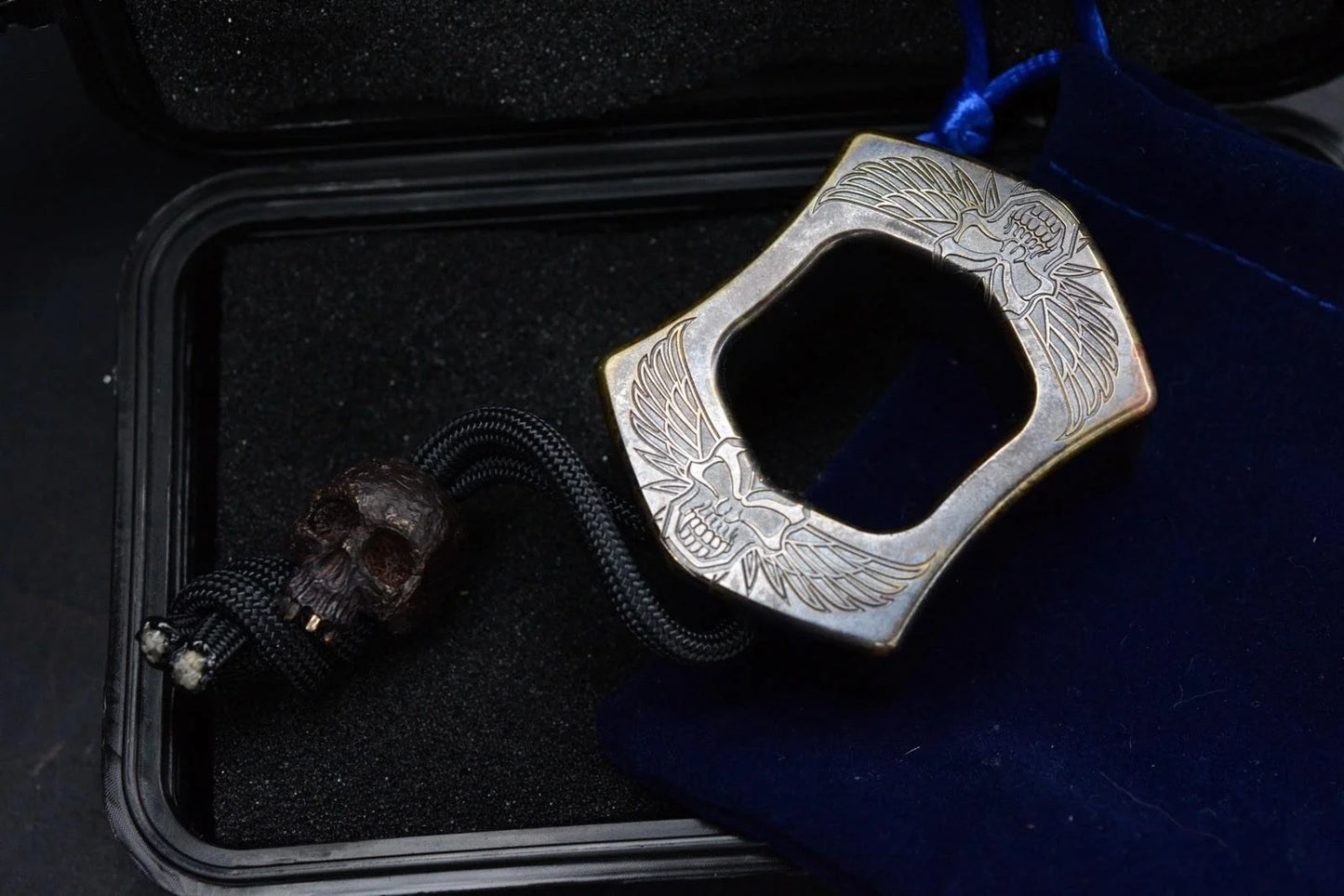 RARE++ Steel Flame XXXL Brass Sledge Paper Weight Engraved w/ RG Custom Skull