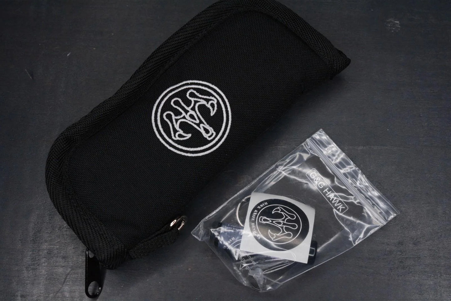 RARE G&G Hawk Talon M390 Ti Carbon Inlay Black Dunes w/ Playge Bead & Ozzy Coin