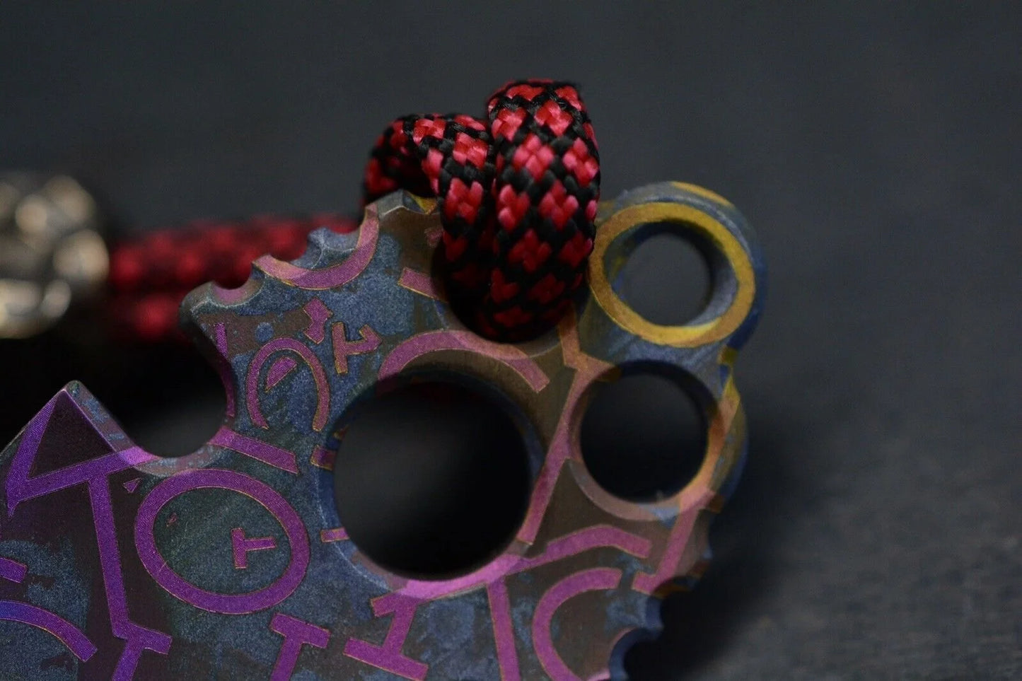 RARE Koch Tool Company Purple Tattoo TITANIUM Artifakt w/ Custom Jimped Bead