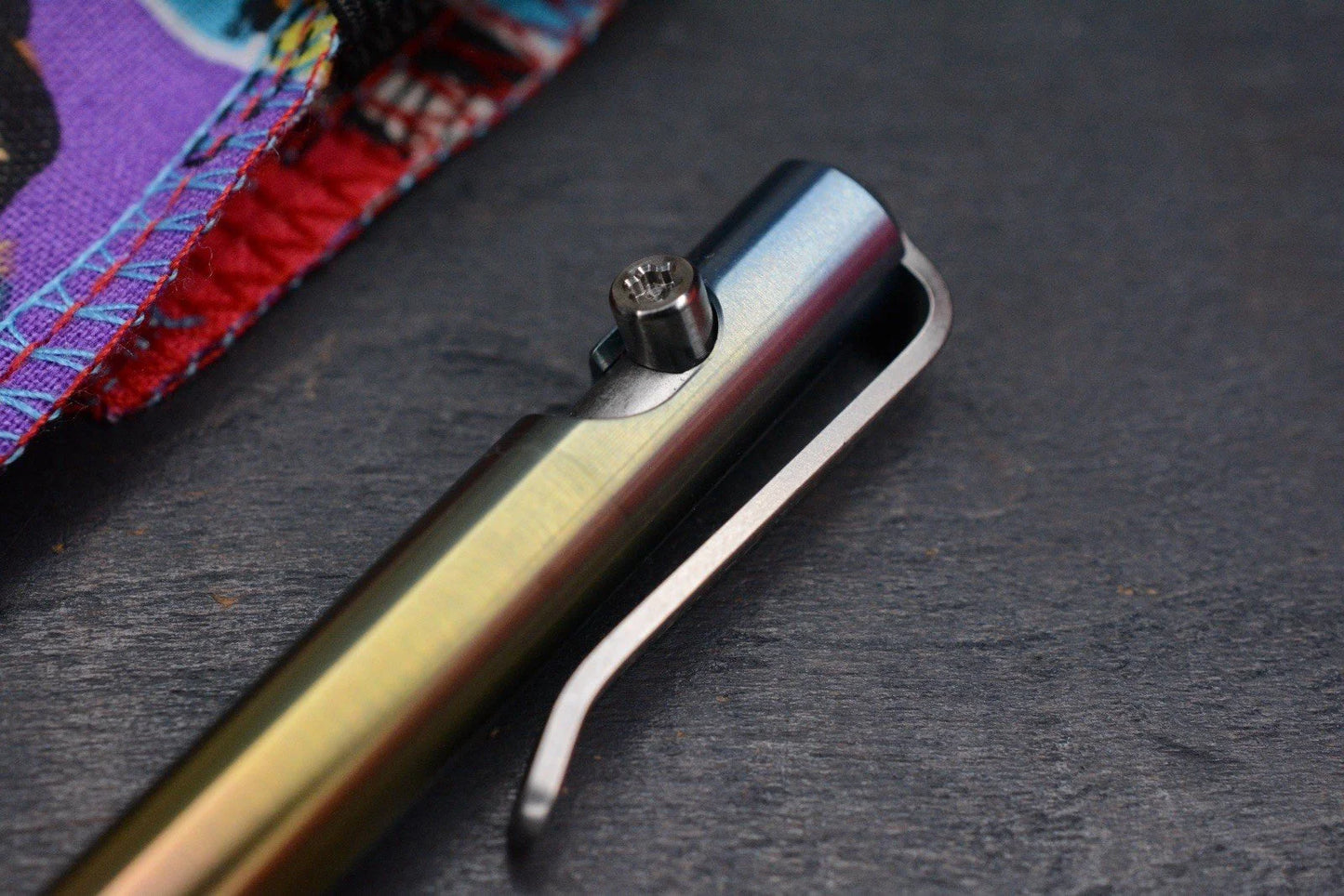 NEW Oz Machine Co Little John Ti Pen Sunrise Fade Ano - Raw SW & Satin Accents