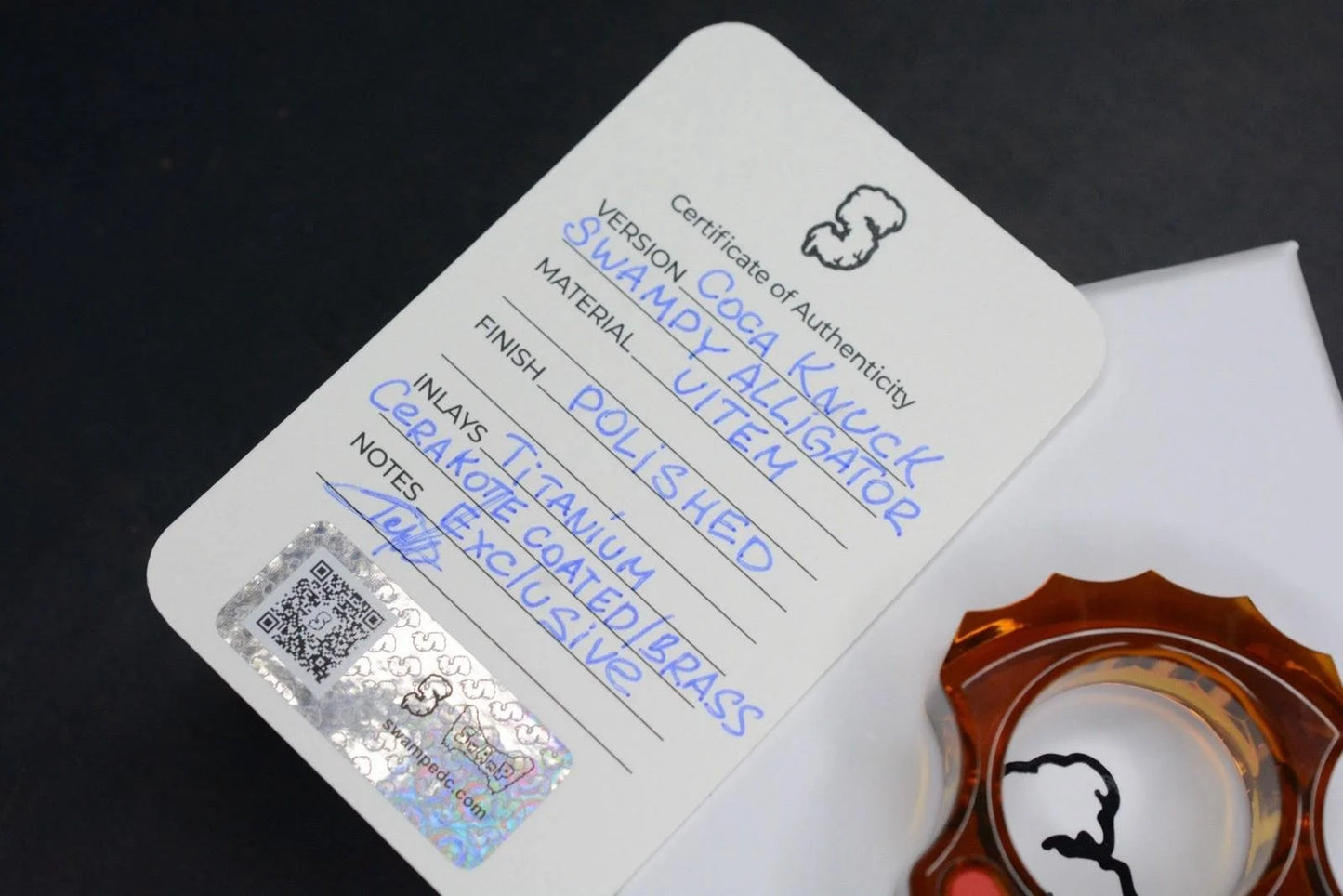 NEW SWAMP EDC Swampy Alligator - Coca Cola Ultem Ti/Brass Inlay Set Re Microtech
