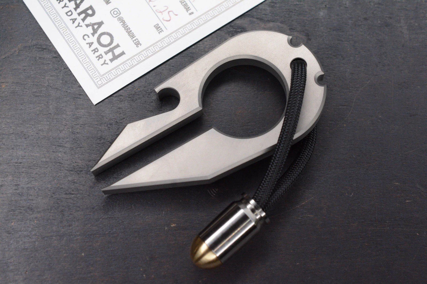NEW Pharaoh EDC Spartan Arrowhead Ti B/O w/ Bullet Bead Re PDW Prometheus