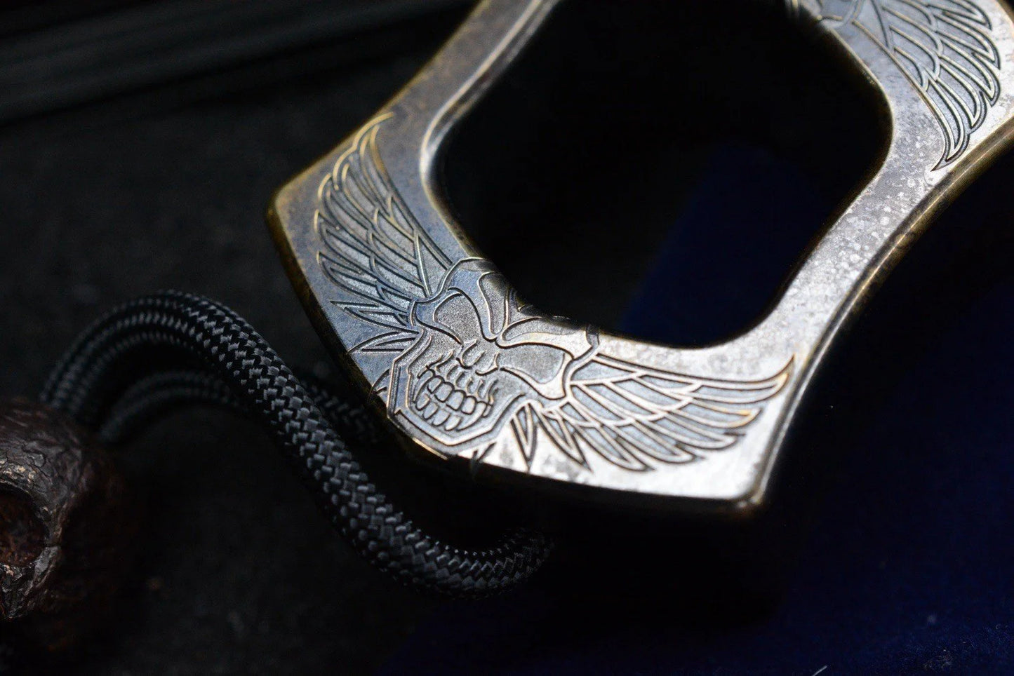 RARE++ Steel Flame XXXL Brass Sledge Paper Weight Engraved w/ RG Custom Skull