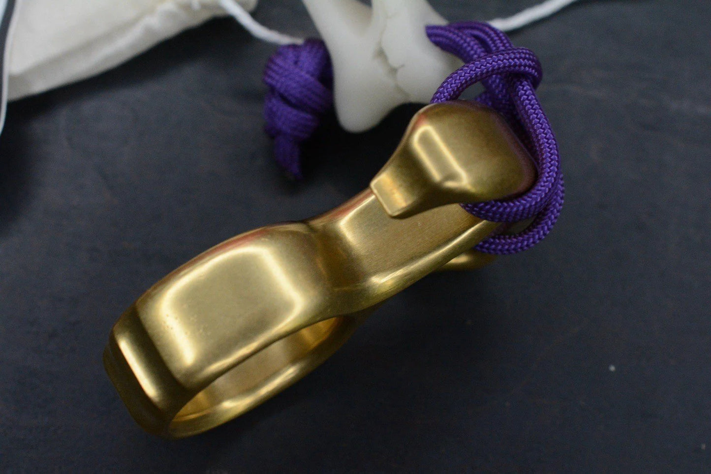RARE Delicious Fist Brass Drop Anchor Brass Bottle Opener w/ White Molar Bead