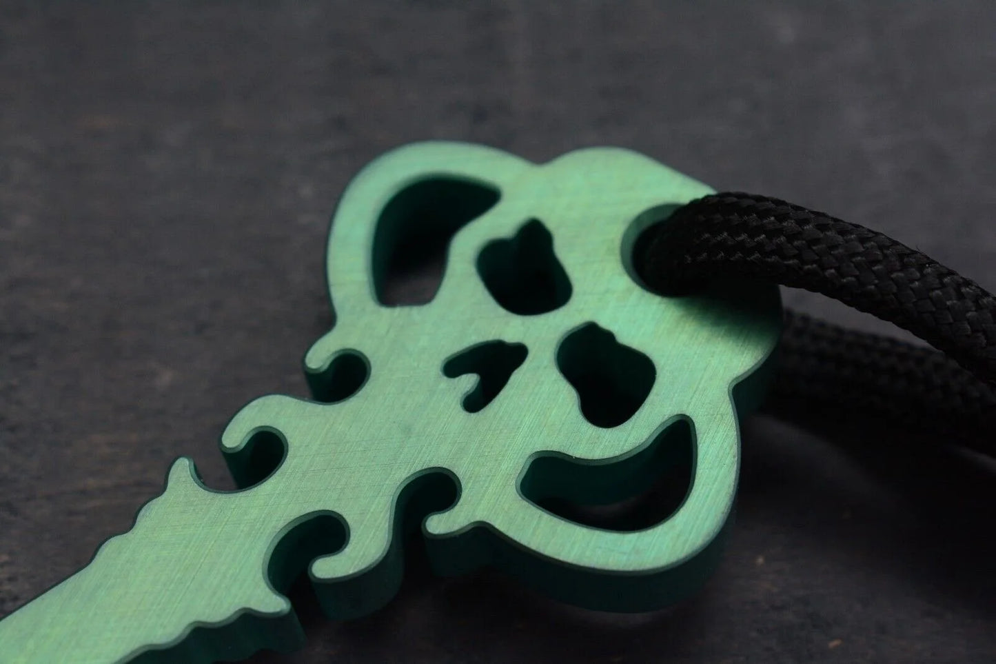 NEW Urban EDC Chaves Knives Ti Skeleton Pry Bar Ano-Green w/JRW Curator Bead