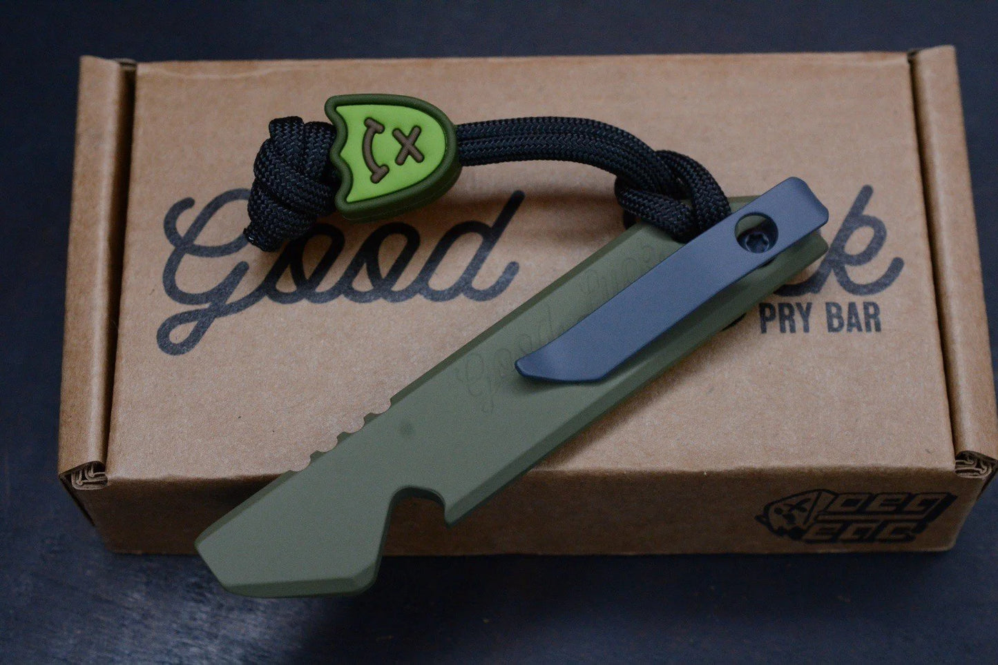 NEW OEGEDC x BladeHQ Good Luck Pry OD Green Cerakote Ti w/ Wkrmn Ghost Bead