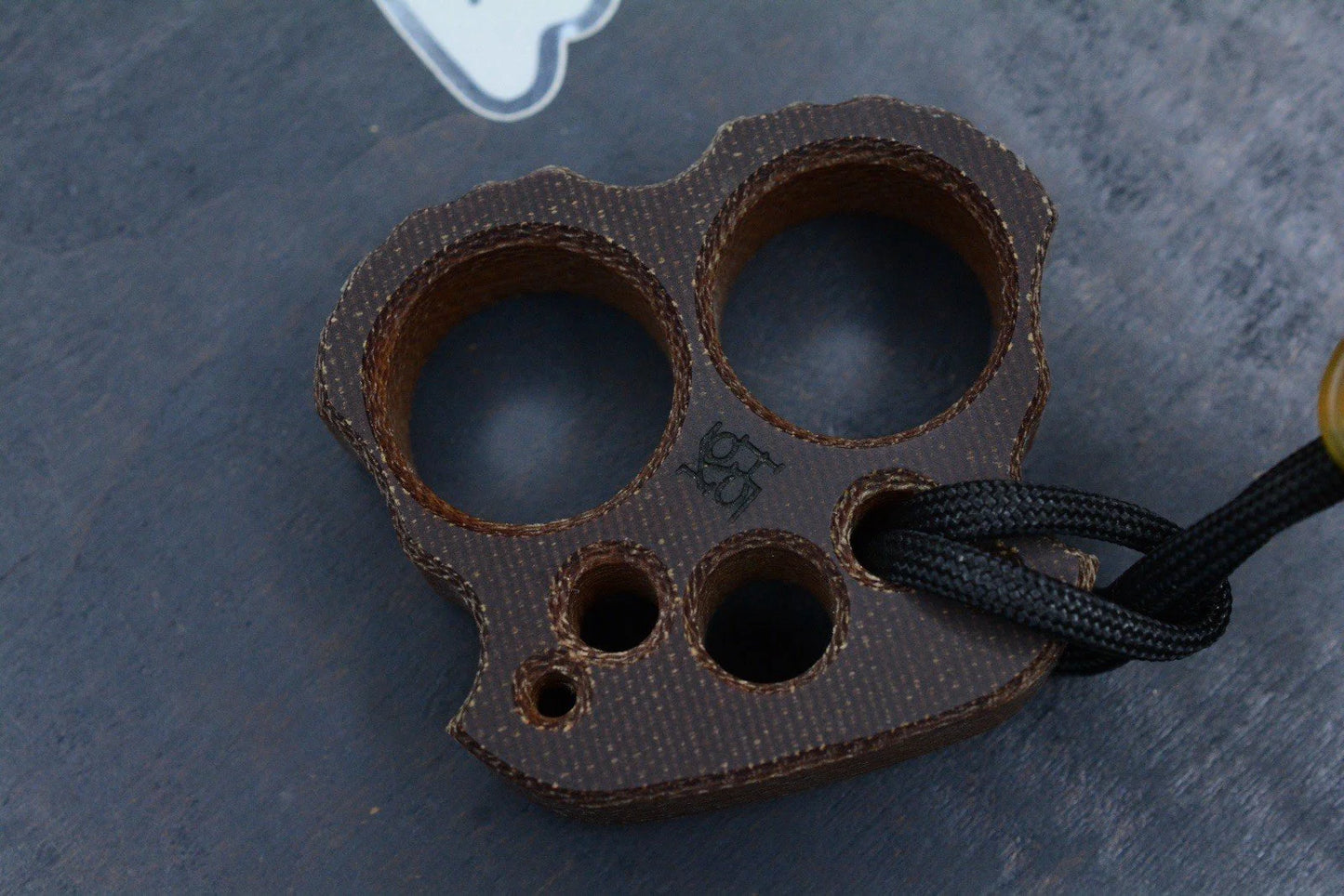NEW Koch Culprit X Aged Micarta Bottle Opener w/Wkrmn Ultem Skull Bead Re Playge