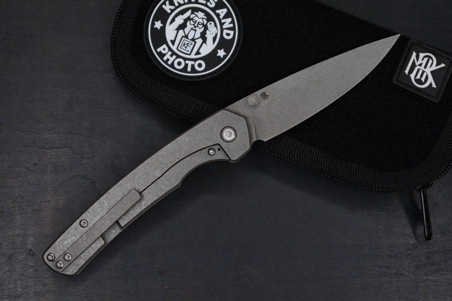 NEW Monterey Bay Knives Kain XL - Smooth Stonewashed TI / S90V USA w/ CKF Patch