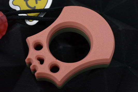 Wkrmn Bonehead Rubber Matte Red/Green GITD w/ JRW Translucent Red Curator Bead