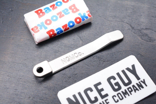 NEW NGMCo CRK Ti Pocket Clip Chris Reeve Nice Guy Machine Sandblasted Finish