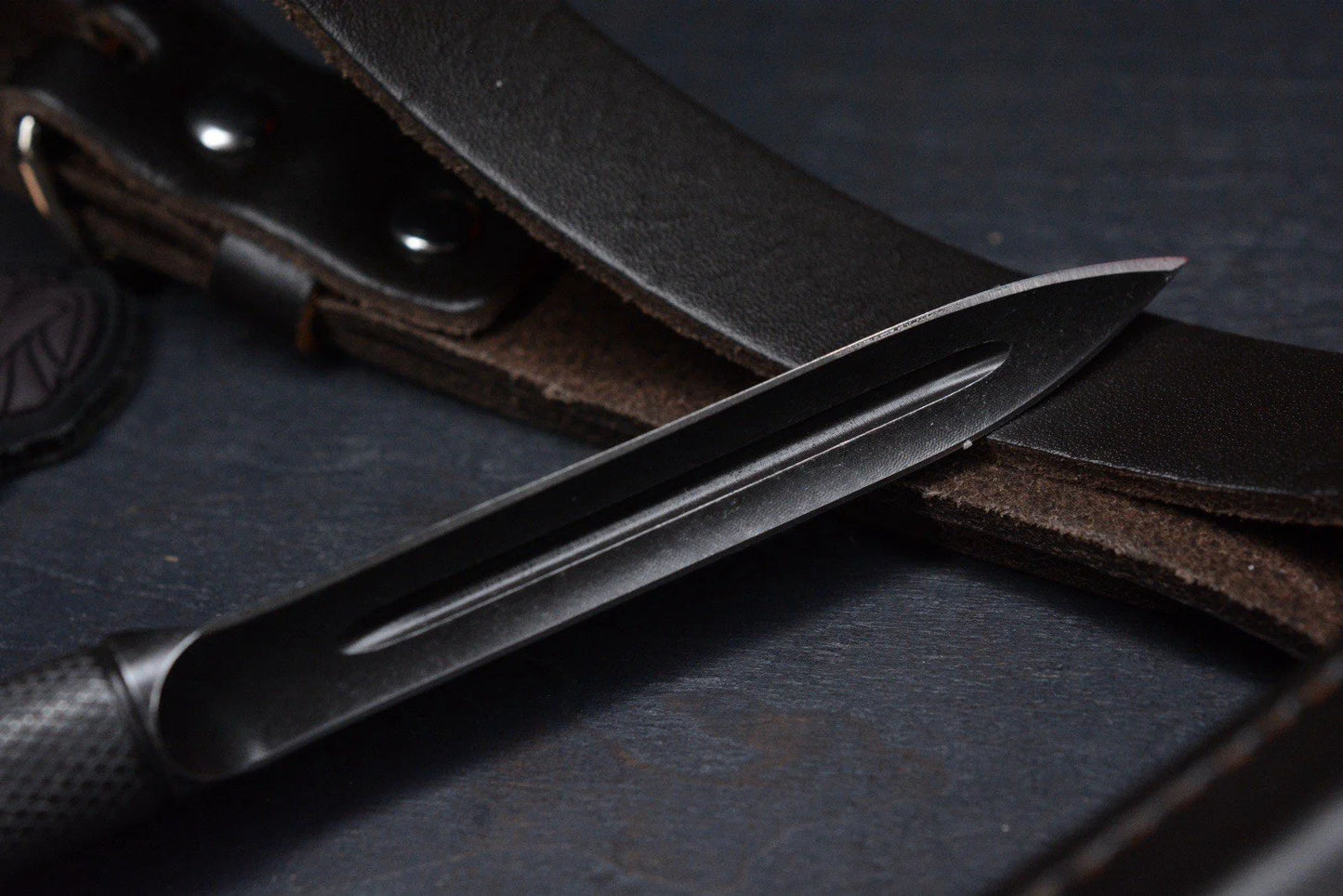 NEW Boker History Knife & Tool Sleeve Dagger w/ Leather Sheath & John Wick Patch