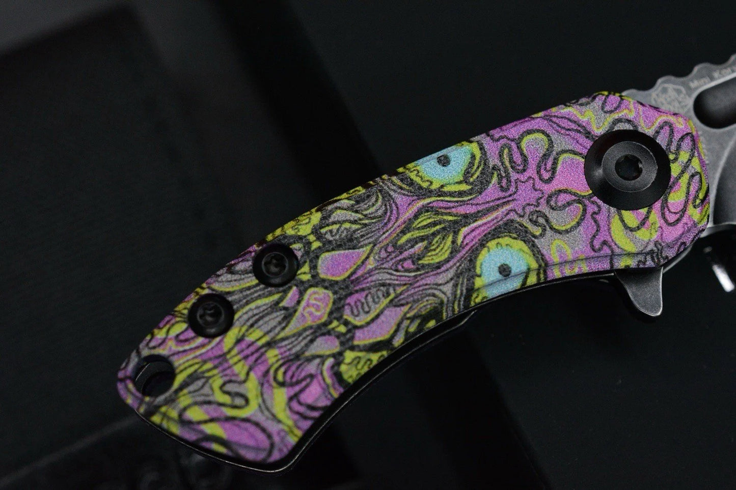 NEW Kanscept x Koch Mini Korvid Undead G-10 Black Blade Purple Handle