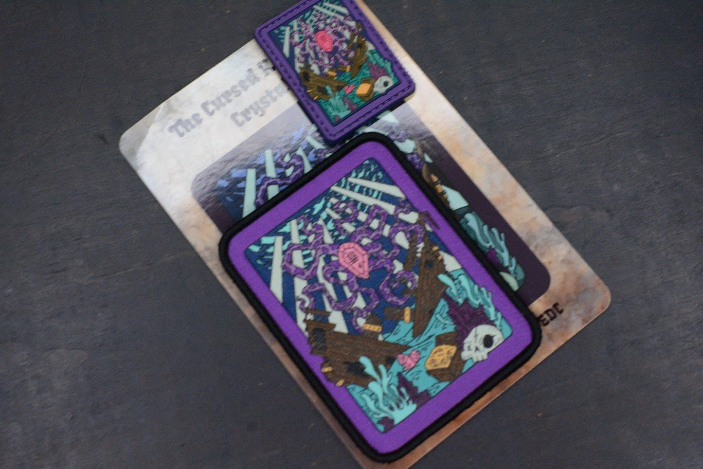 SOLD OUT Inky EDC x DMG Cursed Kraken Crystal Tarot Card (2) Patch Set