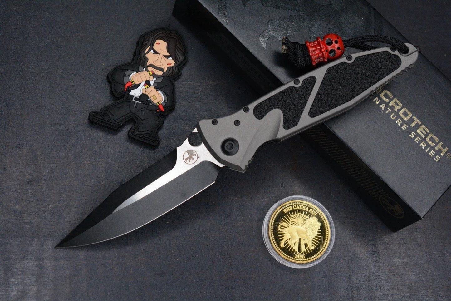 NEW Microtech Socom SPEAR POINT Natural Clear Sig Series w/ Playge Bead/WickPack