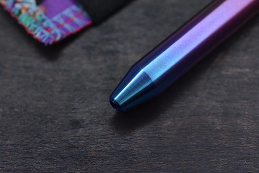 NEW Oz Machine Co Little John Ti Pen Sunrise Fade Ano - Raw SW & Satin Accents