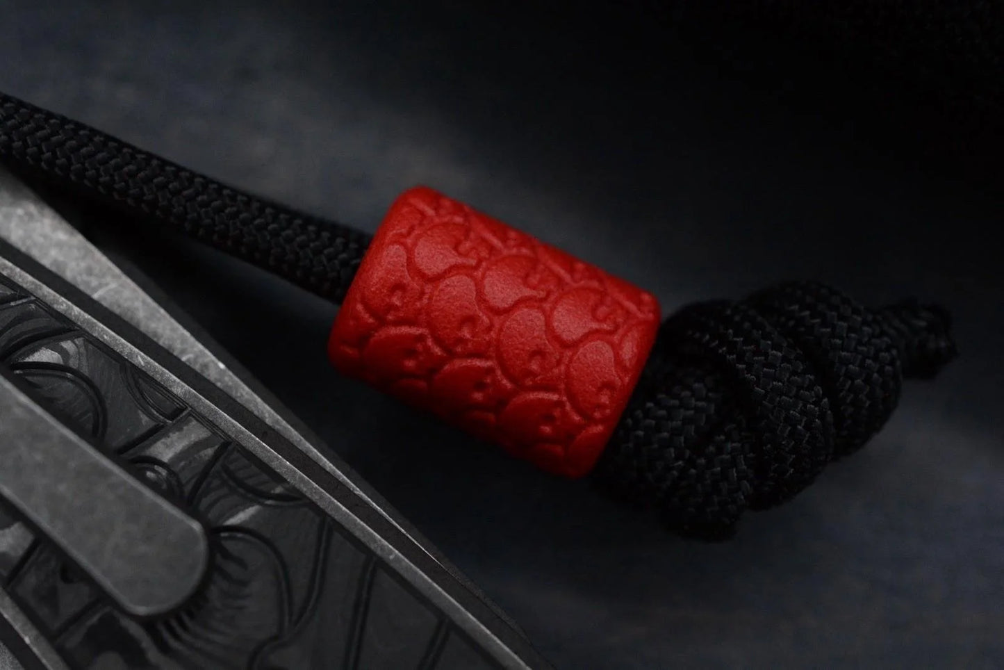 RARE G&G Hawk Talon M390 Ti Carbon Inlay Black Dunes w/ Playge Bead & Ozzy Coin