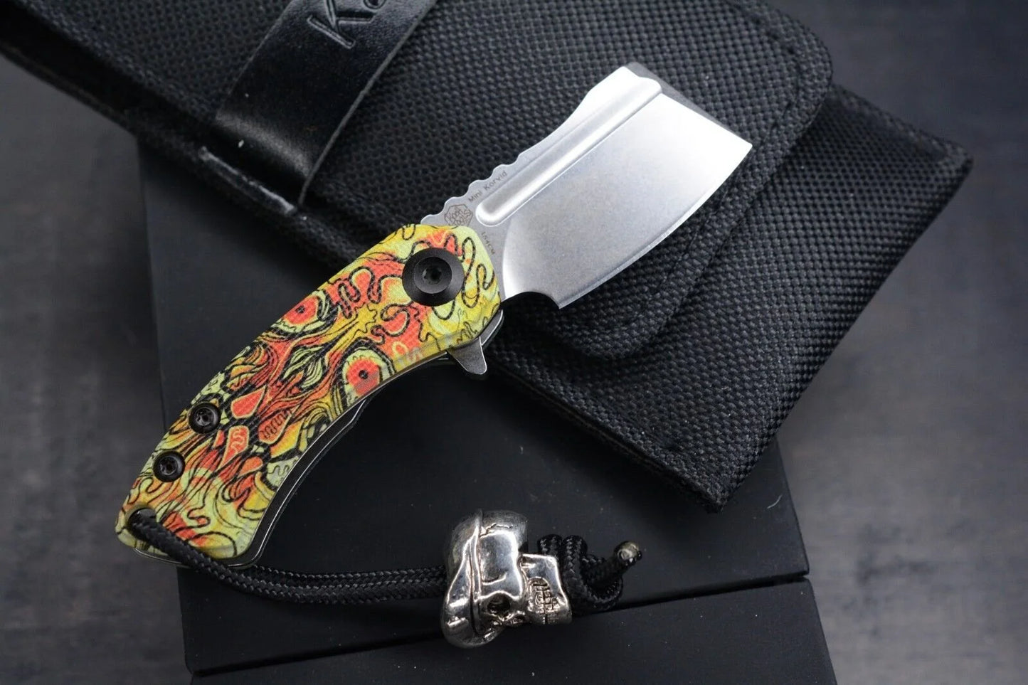 Koch x Kansept Knives Undead SW Mini Korvid w/ Green Beret Skull Bead