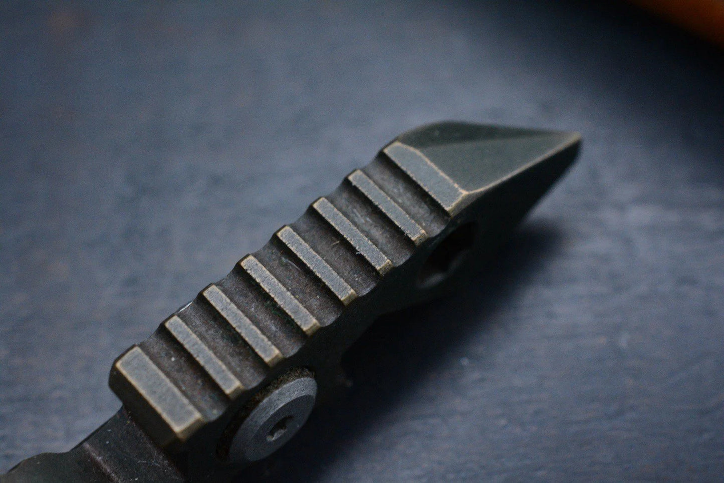 RARE JW Knife & Tool Micro G7 Spinner Bronze Pry Bar Tool w/ ZF Leather Case
