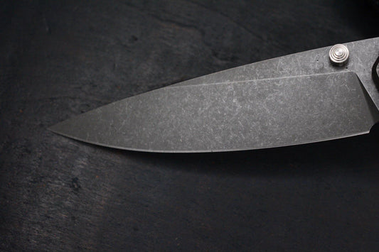 NEW Monterey Bay Knives Kain XL - Smooth Stonewashed TI / S90V USA w/ CKF Patch