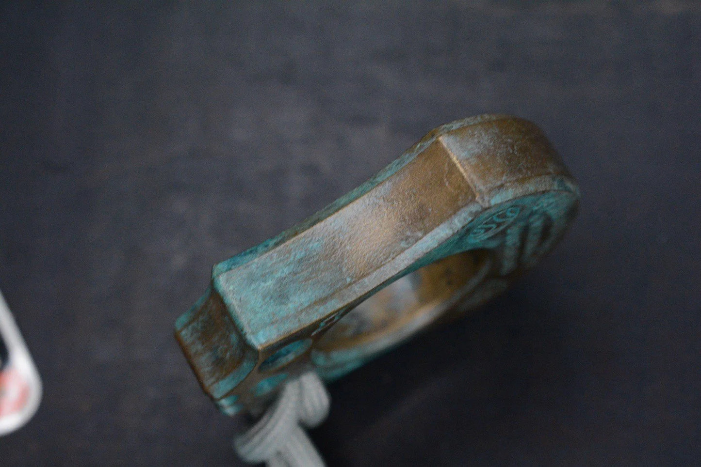 NEW Wkrmn Design Bonehead “Dead Eye” Turquoise Patina Brass w/ Matching Bead