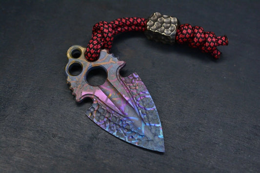RARE Koch Tool Company Purple Tattoo TITANIUM Artifakt w/ Custom Jimped Bead