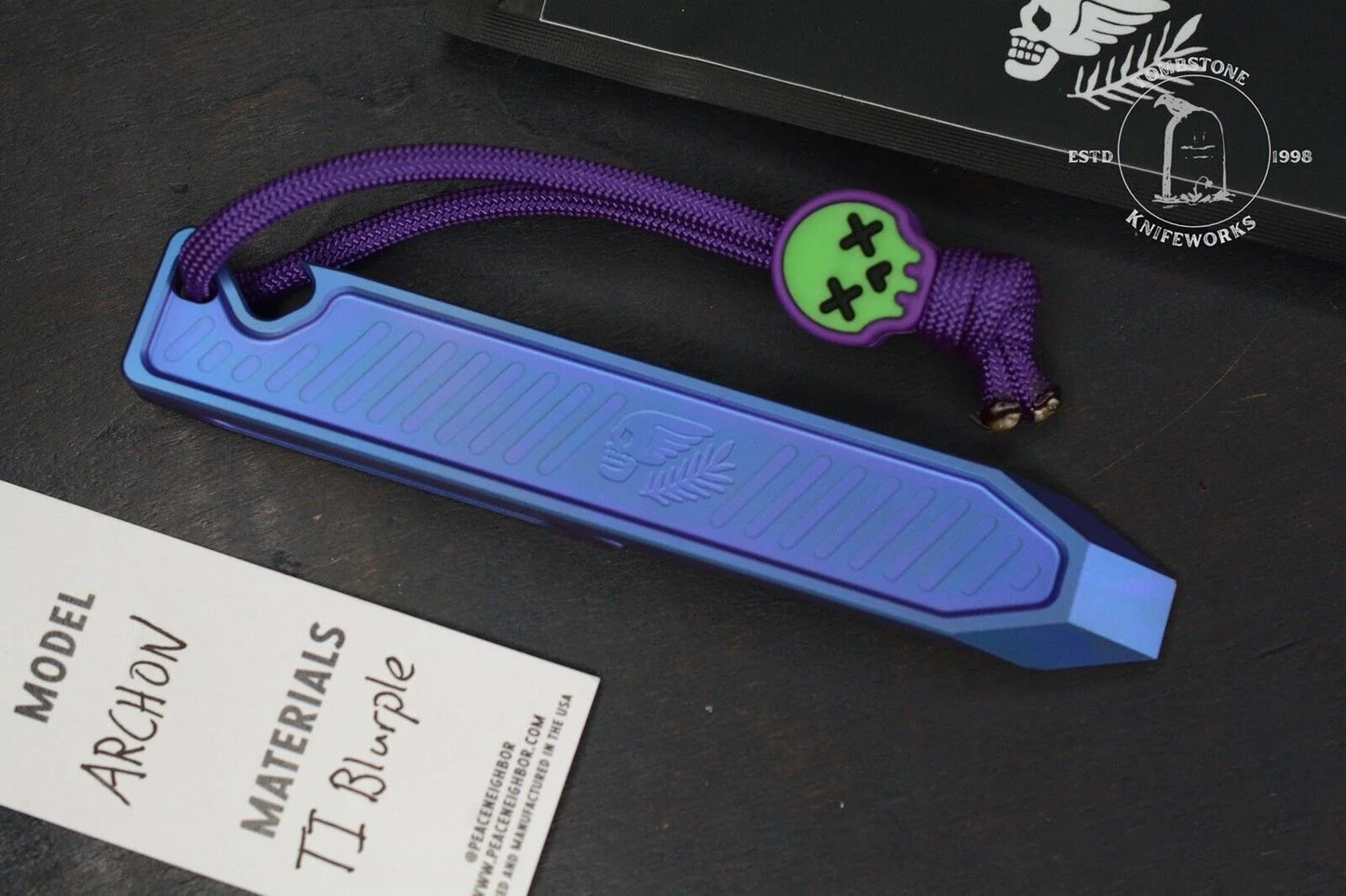 NEW Peace Neighbor Archon Blurple Ti Pry w/ Wkrmn Skull Bead Re Playge NGMCo
