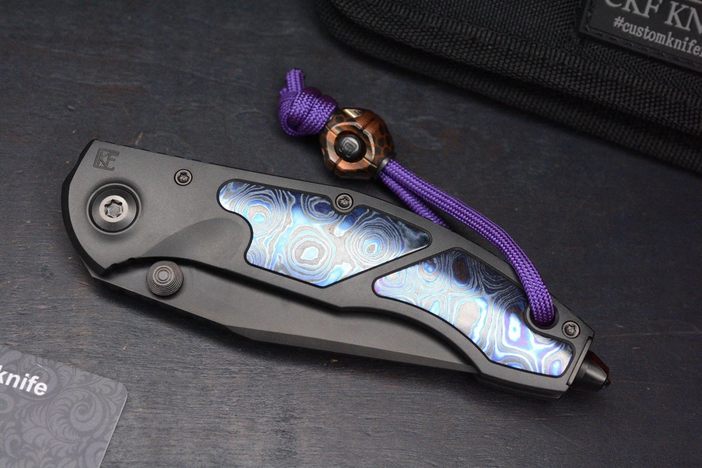 RARE Custom Knife Factory x Marfione Sokosha DLC M398 Zircuti Inlay w/ CKF Bead