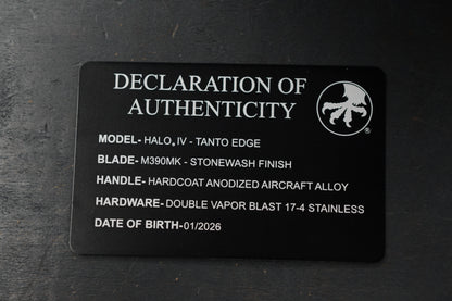 NEW Microtech Halo IV Tanto Edge - Hardcoat Ano Aircraft Alloy w/ DOA 01/2026