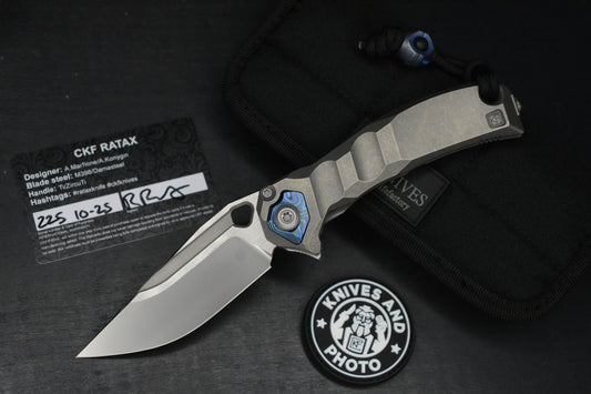 RARE Custom Knife Factory x Marfione Ratax Zircuti / M398 Swedge /One Piece Hdle