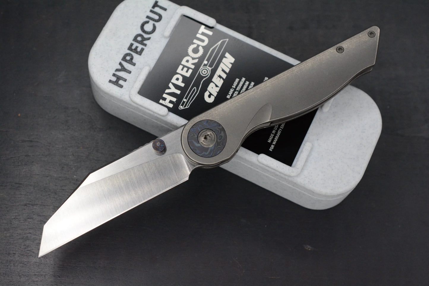 RARE Hypercut Cretin SN 001 Black Timascus / Ti / Hand Ground S45VN Blade w/ COA