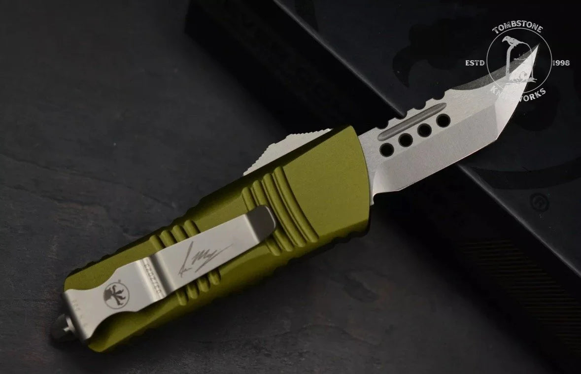 Microtech Mini Troodon OTF Hellhound Blade OD Green