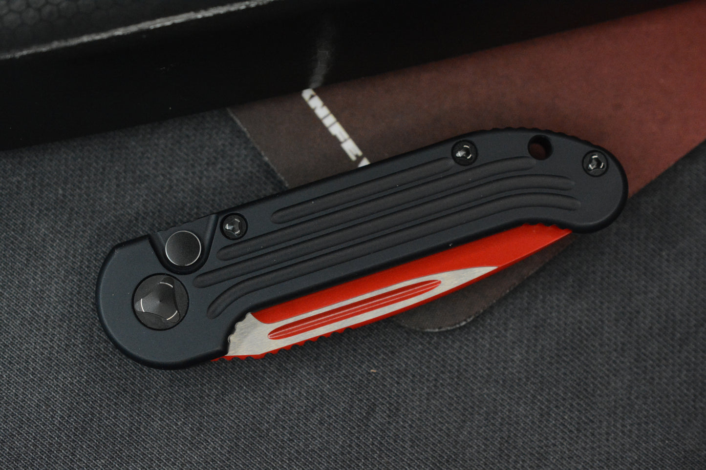 RARE Microtech LUDT Sith Lord Red Elmax Blade / Milled Black Handles SN 226 05/2016