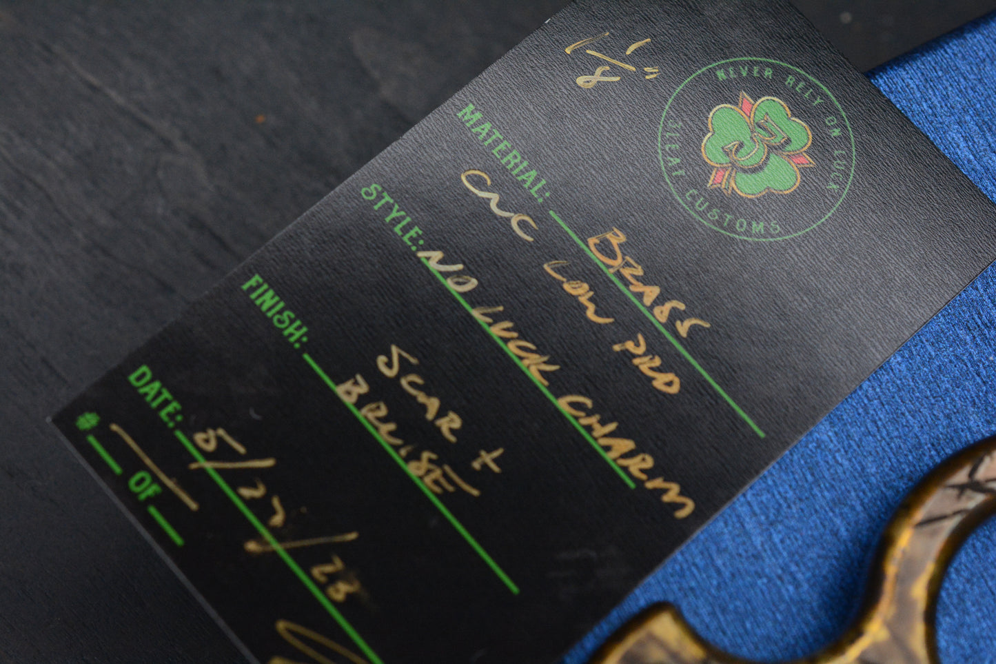 NEW 3-Leaf Low Pro No Luck Charm Scarred & Bruised w/ COA & Necromancer Bead