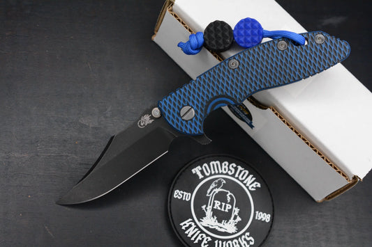 NEW Hinderer XM-18 3.5 BOWIE Battle Black Ti-Blue G10 Magna Blade  w/ JRW Beads