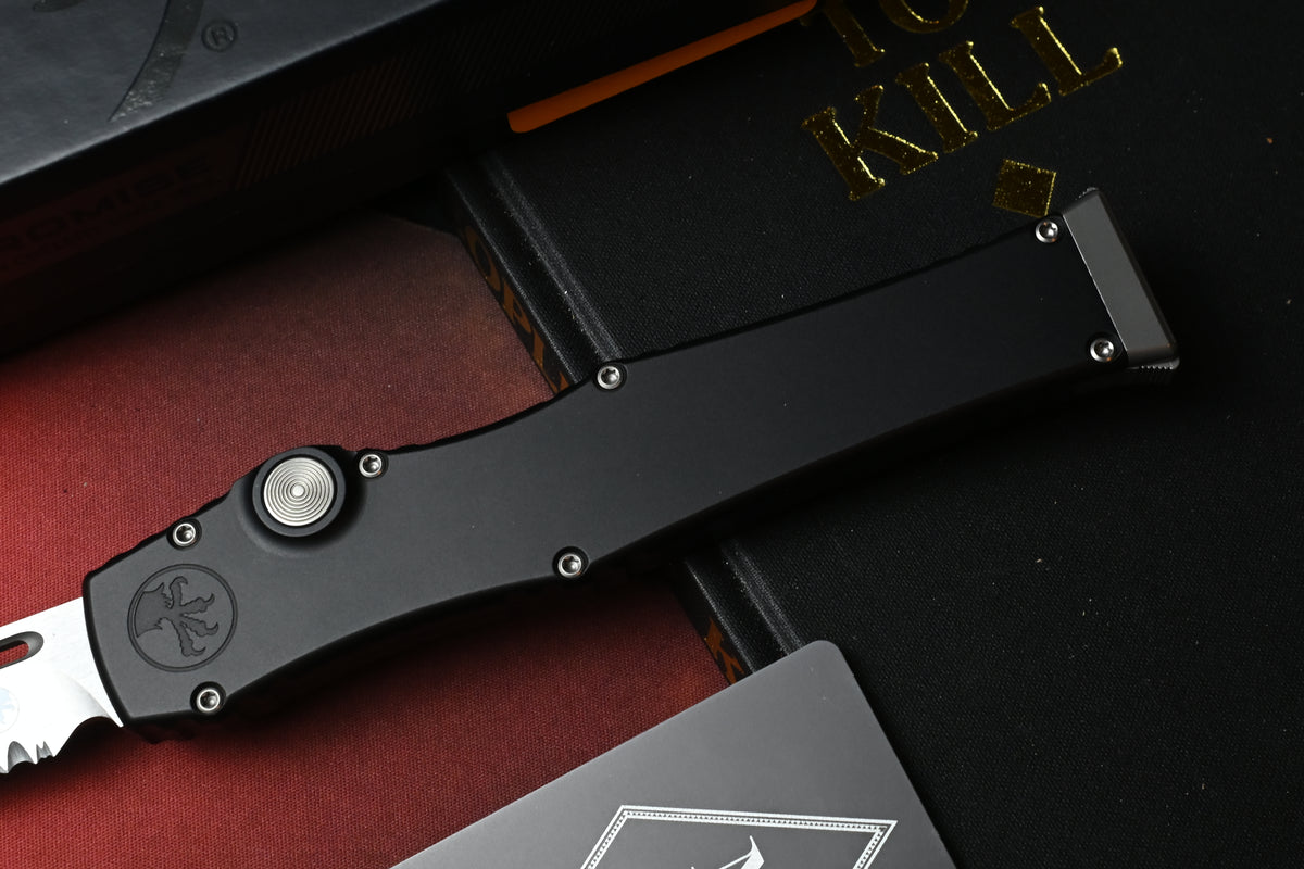 NEW Marfione Select Microtech HALO VII - Black Partially Serrated Clip Point SW