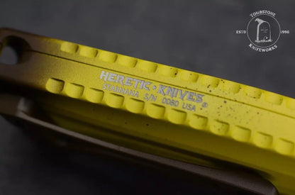 Heretic Knives ROC D/A OTF Automatic Knife Stabnana Yellow (3" DLC)