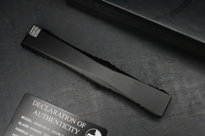 NEW Microtech Nemesis IV OTF - Stonewash D/E Black Aluminum Handle