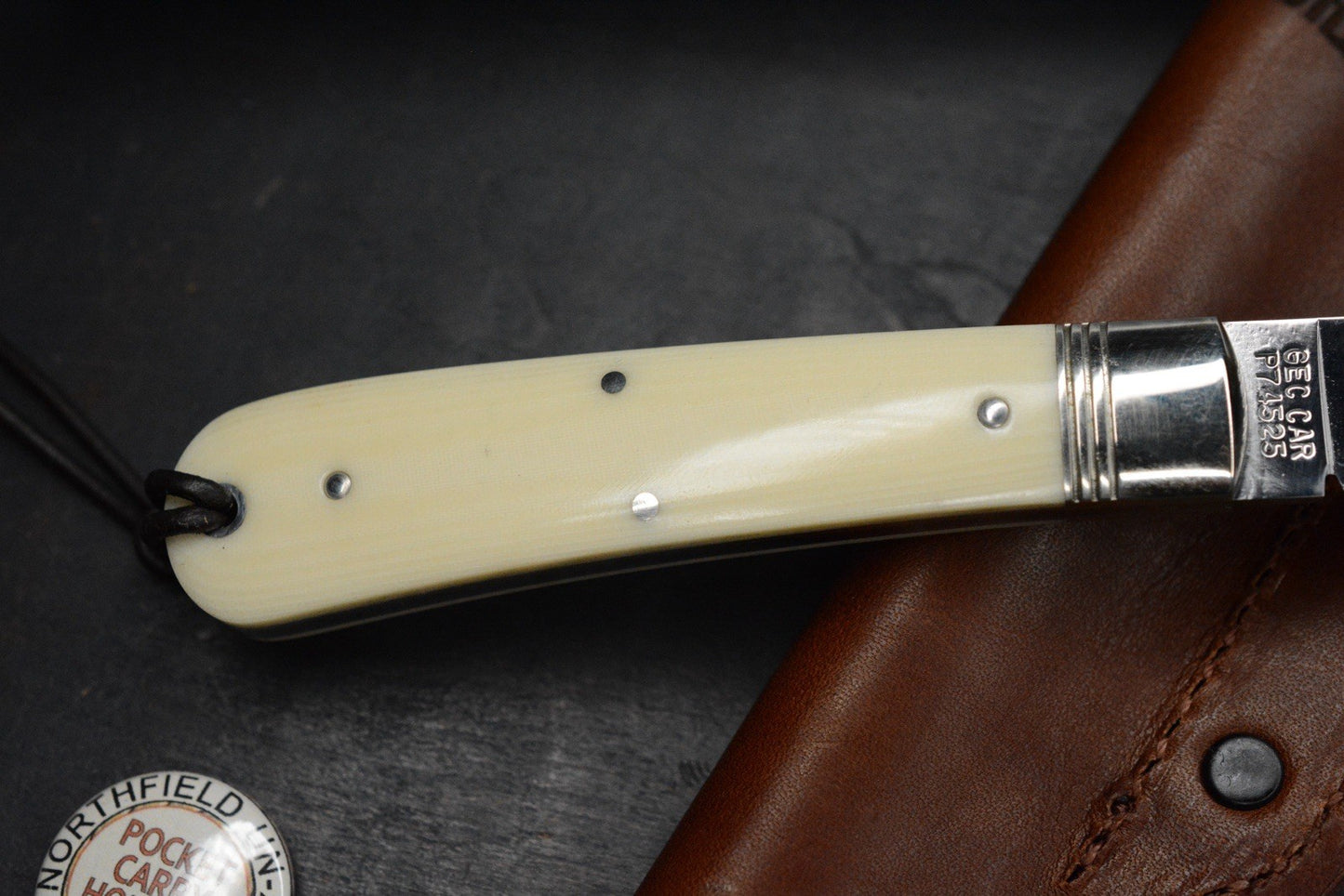 NEW Great Eastern Cutlery #P74525 Northfield Ivory Linen Micarta Pocket Fixie