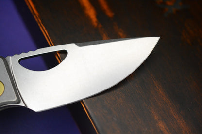 NEW Oz Machine Co Roosevelt STD Smooth Ti / Gold Ano Ti Hardware / MagnaCut Blade