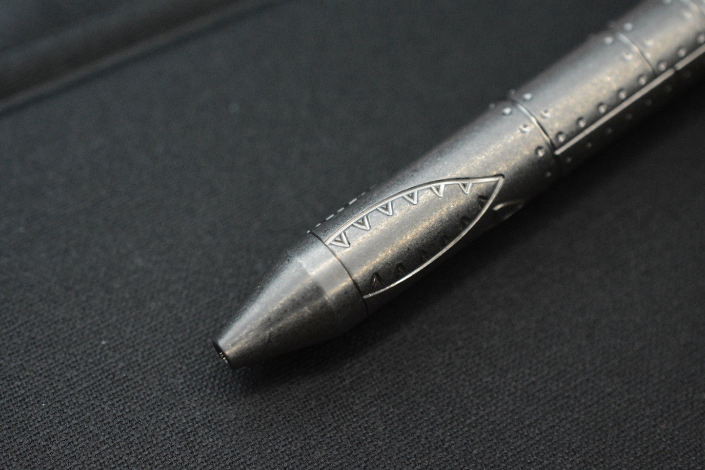 RARE Fellhoelter TiBolt Ltd Ed - WWII Warthog Titanium Pen 5.5”  w/ USA Patch