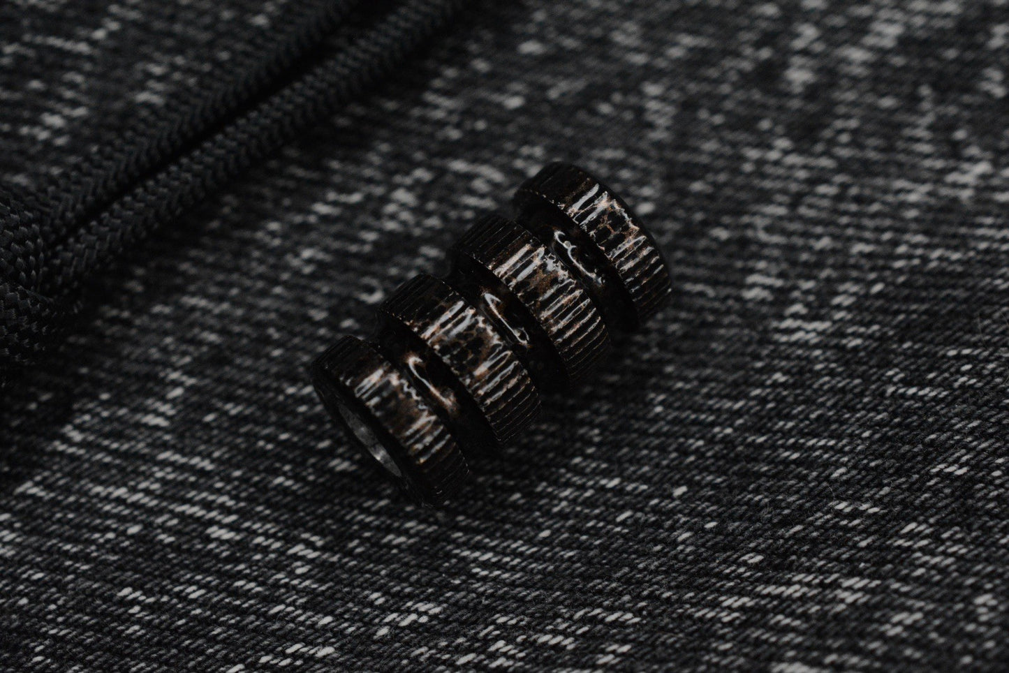 NEW TKW Spiraled Glossy Black Titanium Lanyard Bead