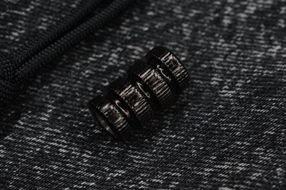 NEW TKW Spiraled Glossy Black Titanium Lanyard Bead